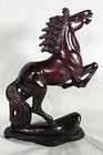 Vintage Chinese Rearing Horse Dark Stone Hand Carved Sculpture 8 25 In 1 95 Lbs