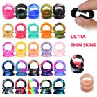 Pair Colorful Thin Silicone Ear Tunnels Plugs Gauges Jewelry Earlets Flesh Gauge
