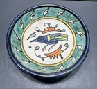 3 Vintage Hand Painted Jerusalem Pottery Plates With Floral Designs