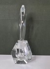 Vintage Art Deco Empty Perfume Bottle W stopper Cut Clear Glass 8  Tall Heavy