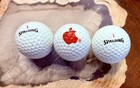 Apple Logo Branded Spalding Golf Balls Box Of 3 Rare Collectible Gift