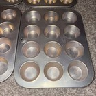 4 Vintage Kitchen Pride By Mirro Mini Muffin Tin Pan   12 Holes - Iridescent 