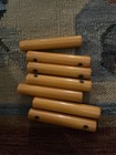 Set Of 7 Vintage Butterscotch Bakelite 4 1 4    Drawer Handles Drilled 3    Center