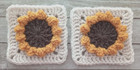 Handmade Crochet Sunflower Granny Squares 4 5 Inch Aran Usa Seller 2pc
