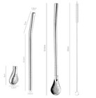 6 Stainless Steel Straw Set     Reusable Drinking Straws W  Filter Spoon   Brushes