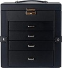 Kendal Black 5-layer Large Leather Jewelry Box Watch Jewelry Organizer W  Mirror