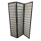 3 Panel Shoji Style Folding Room Divider Black