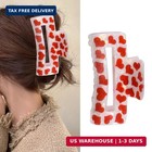 Valentines Hair Clip Womens Large Romantic Red Heart Accessory