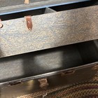 Antique Large Wooden Steamer Trunk Vacationer Petersburg Va 33x21x23 5    W  Key