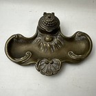 Vintage Ink Reservoir Inkwell Victorian Art Nouveau Brass French Ornate