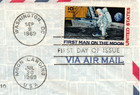 Vintage Fdc Usps Scott  c76 First Man On The Moon Airmail C1969