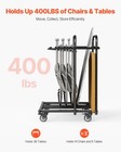 Vevor Folding Chair Rack Cart For 5 Tables 14 Chairs Of 400lbs With Casters