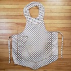 Vtg Handmade Farmhouse Full Apron Tie Diamond Pattern Multicolor Heart Pocket