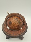 Vintage Old World Globe Wood Wooden Desk Top Stand Made In Italy