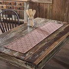 New Primitive Oat Red Medallion Coverlet Table Runner Topper 36 