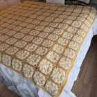 Vtg Handmade Afghan Crochet Wool Blanket 76  X 60  Queen Throw Granny Square