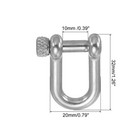 D-ring Shackle 3pcs 10mm Inner Width Stainless Steel Screw Small Bow Shackles