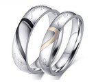 Couple s Matching Engraved Heart Ring  Real Love - Size 6   8