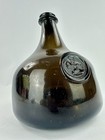 Antique Black Glass Mallet Onion Bottle Sandford Hall  Shropshire