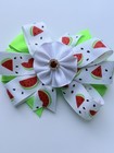 Hair Bows 5 Pcs Set Big Bow 5 5    Pigtails 3 5    Watermelon Red Clipgrosgrain  003