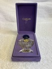 Vintage Guerlain Shalimar Perfume Bottle Empty With Blue Fan Stopper Purple Box