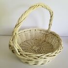 Large White Washed Basket   395   woven Wicker