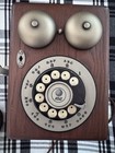 Vintage Western Electric Rotary Dial Wood Wall Telephone Antique Reproduction 