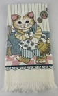 Cannon Dish Towel Kitchen Tea Cat Sweeping 16 X 26 Cotton Vtg Usa Cottage Core