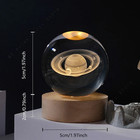 1pcs 3d Crystal Ball Galaxy Night Light - Wooden Base  Usb Powered Bedside Lamp