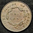 1826 Half Cent Au Original Luster Classic Head Copper Coin