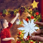 Crystal Snowflake Star Ornament Christmas Tree Hanging Decor Gift With Ribbon