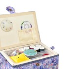 Sewing Basket Medium Organizer Box Supplies Kit Storage Baby Blue Gift