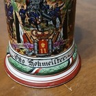 1910-1912 German 11 Artillery Regimental Stein 1 2 Litre Mom   Son Train Lithoph