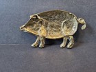 Vtg Small Brass Pig Trinket Dish Ring Change Keys Tray 4  Hog Boar