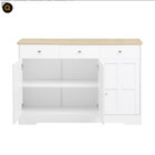 Fancy Design Kitchen Buffet Storage Cabinet With Arched Design - White Sideboard
