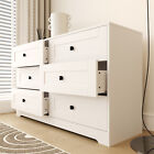 6 Drawer Dresser Storage Cabinet Chests Of Drawers For Bedroom White