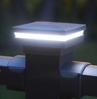 4    Square Ornamental Low Voltage Led Lighted Post Cap - Black