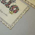 Vintage Greeting Cards Lot Of 3 Wedding Get Well Hello Kitten Floral Scalloped