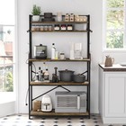 Backers Rack With Power Outlet 5 Tiers Shelf For Kitchen Microwave Rustic Brown