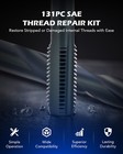131pc Thread Repair Hss Drill Helicoil Repair Kit Sae 1 4  5 16  3 8  7 16  1 2 