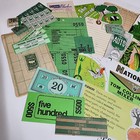 35 Pc Vintage Green Ephemera Paper Variety Lot Junk Journal Tickets Labels T34