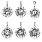 Zodiac Pendant Sterling Silver 925 Horoscope Signs Astrology Celestial Jewelry
