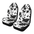 Cow Print Car Seat Covers Set Of 2 rustic Spotted Milk Cow Fur Texture Black