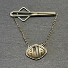 Swank Bar  Sterling Silver Tie Bar Clip Initials Agh Marcasite Vintage Men