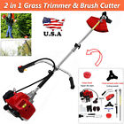 52cc 2-cycle Brushcutter String Trimmer Straight Shaft Gas Weed Eater Lawn Mower