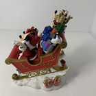 Disney Parks Christmas Santa Mickey Sleigh Figurine Minnie Donald Goofy