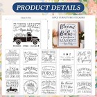 Rub On Transfers For Crafts - 16 Pcs Vintage Flower Words Rub On Spring