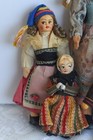 Lot Of 5 Vintage Cloth wood Souvenir Dolls Poland Europe  r 