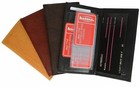 Checkbook Cover Holder Super Slim Plain Mens Womens Genuine Leather Cowhide New