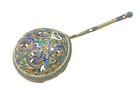 Large Antique Russian Imperial Silver 84 Hand Paint Enamel Gold Wash Spoon Old
